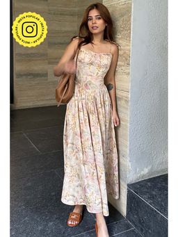 Old Marigold - Demi Multi-Color Floral Corset Midi Dress