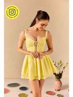 Old Marigold - Marbella Lemon Yellow Tiered Babydoll Dress