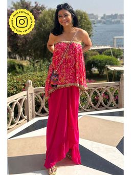 Old Marigold - Aleesa Off-Shoulder Hot Pink Top with Skirt