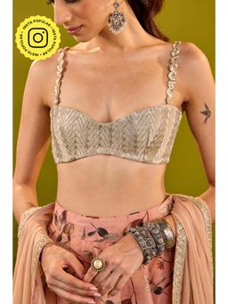 Old Marigold - Geet Embroidered Strappy Silver Blouse