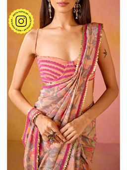 Old Marigold - Pai Applique Tie Up Peach Blouse