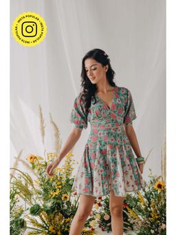Old Marigold - Christina Turquoise Printed Cotton Dress