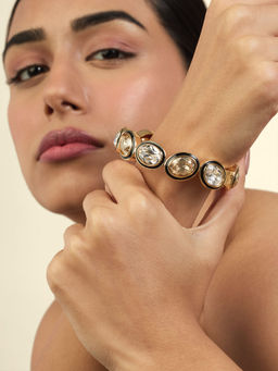 Isharya - 18Kt Gold Plated Oceanus Mocha Hinge Bangle