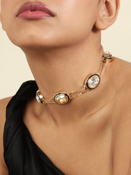 Isharya - 18Kt Gold Plated Oceanus Mocha Choker Necklace
