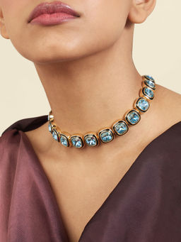 Isharya - Aqua 18KT Gold Plated Oceanus Choker Necklace
