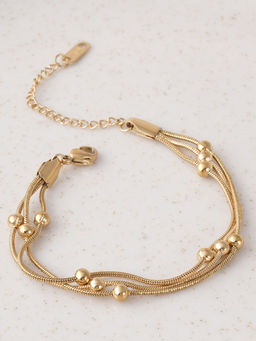 Palmonas - Waterproof and Anti-Tarnish Gold Chain Beads Bracelet for Women