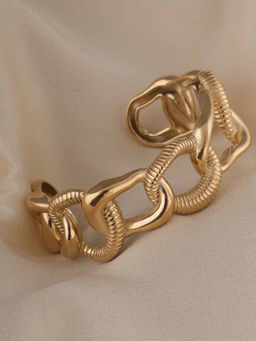 Palmonas - Waterproof and Anti-Tarnish Statement Gold Cuff Bracelet for Women