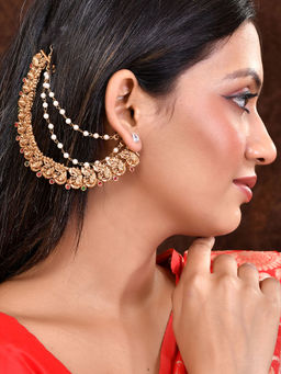 Silvermerc Designs - Women Matil Earring Chain Temple and Pearl Earrings
