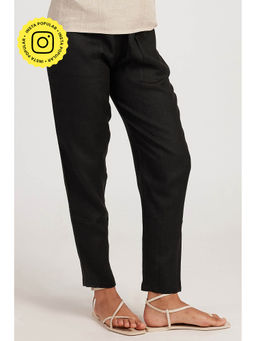 Creatures of Habit - Linen Easy Pant Midnight Black