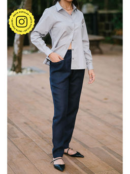 Creatures of Habit - Linen Easy Pant Navy Blue