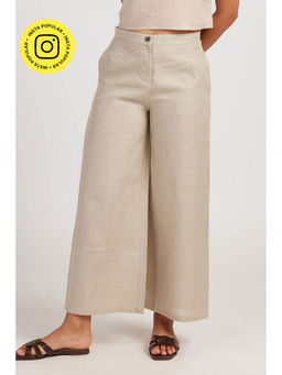 Creatures of Habit - Linen Wide Leg Pant Ginger Beige