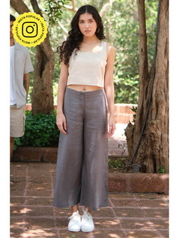 Creatures of Habit - Linen Wide Leg Pant Slate Grey
