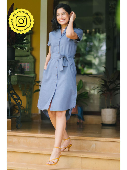 egyptian cotton dress SemSem EGYPTIAN COTTON SHIRT DRESS IN White