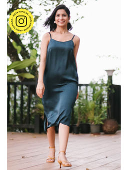 Creatures of Habit - Satin Slip Dress Deep Teal