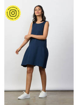 Creatures of Habit - Pima Pocket Dress Deep Sea Blue