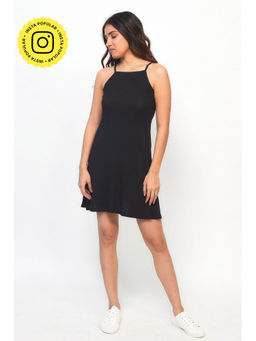 Creatures of Habit - Rib Skater Dress Carbon Black