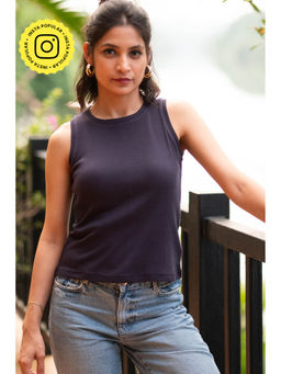 Creatures of Habit - Rib Top Navy Black