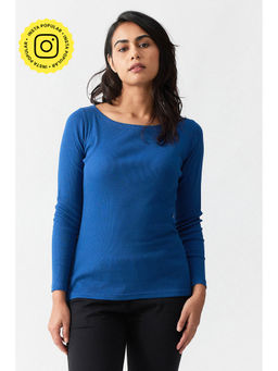 Creatures of Habit - Rib Boat Neck Top Cobalt Blue