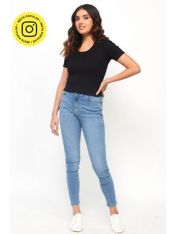 Creatures of Habit - Rib Scoop Neck Top Carbon Black