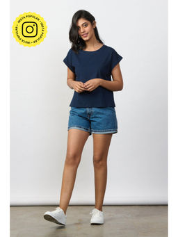 Creatures of Habit - Pima Boxy Deep Sea Blue T-Shirt