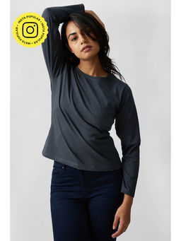 Creatures of Habit - Pima Crew Long Sleeve Charcoal T-Shirt