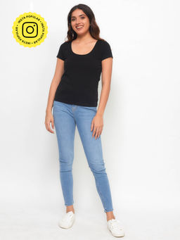 Creatures of Habit - Pima Scoop Carbon Black T-Shirt