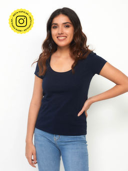 Creatures of Habit - Pima Scoop Deep Sea Navy Blue T-Shirt