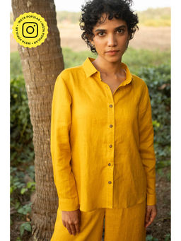 Creatures of Habit - Linen Day Mustard Shirt
