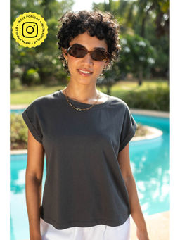 Creatures of Habit - Pima Charcoal Boxy T-Shirt