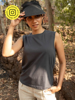 Creatures of Habit - Pima Muscle Charcoal T-Shirt