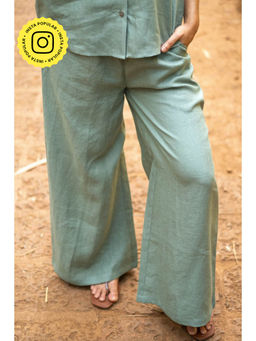 Creatures of Habit - Linen Oversized Pants-Sage Green