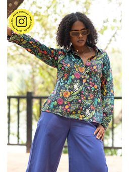Creatures of Habit - Modal Satin Floral Print Shirt
