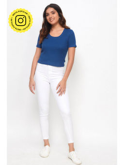 Creatures of Habit - Blue Rib Round Neck T-shirt