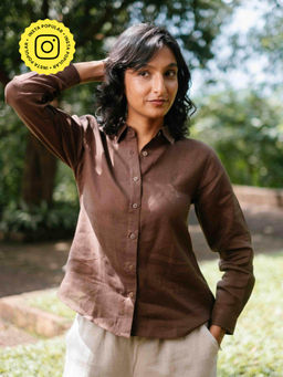 Creatures of Habit - Linen Day Shirt- Tree Trunk Brown