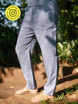 Creatures of Habit - Linen Easy Pants- Wildflower Blue