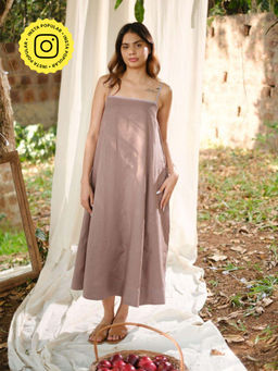 Creatures of Habit - Linen Flow Dress - Taupe