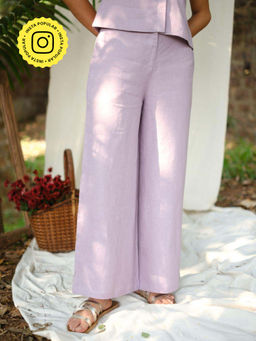 Creatures of Habit - Linen Wide Leg Trouser- Lavender