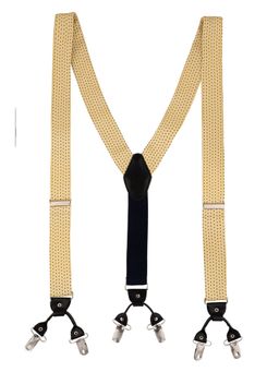 The Tie Hub - Classic Yellow with Blue Polka Clip On Suspender