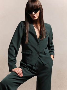 VERO MODA - Dark Green Tailored Blazer