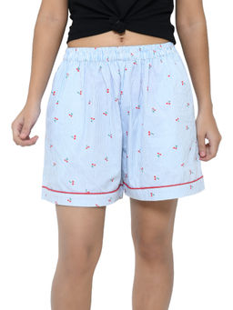 FUNKRAFTS - Girls Cotton Woven Knee Length Cherry Printed Shorts