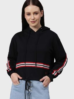 Campus Sutra - Black Stripes Sweatshirt
