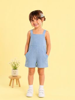 Kidbea - Girls Sleeveless Regular Fit Kids Denim Dungaree