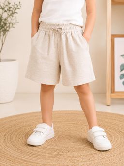 Kidbea - Kids Drawstring Elastic Waist Regular Fit Cotton Shorts