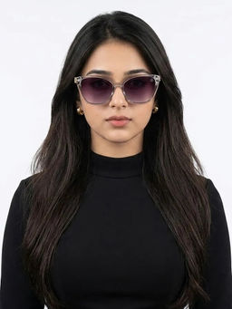 HASHTAG EYEWEAR - Women Cleanse Uv Protection Full Rim Purple Lens Sunglasses