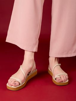 Inc.5 - Womens Cream Casual Solid One Toe Sandals