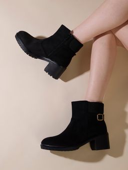 Inc.5 - Womens Black Solid Round Toe Casual Boots