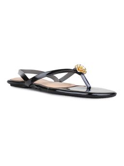 Inc.5 - Womens Black Casual Solid T-Strap Sandals