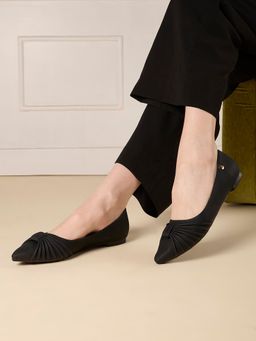 Inc.5 - Womens Black Solid Pattern Pointed Toe Ballerina