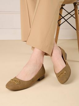 Inc.5 - Womens Green Casual Solid Round Toe Ballerinas