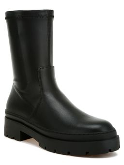 London Rag - Womens Chunky Faux Leather Calf Casual Boots Black